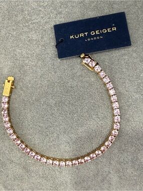 Kurt Geiger Tennis Bracelet, Purple/ Gold NWT